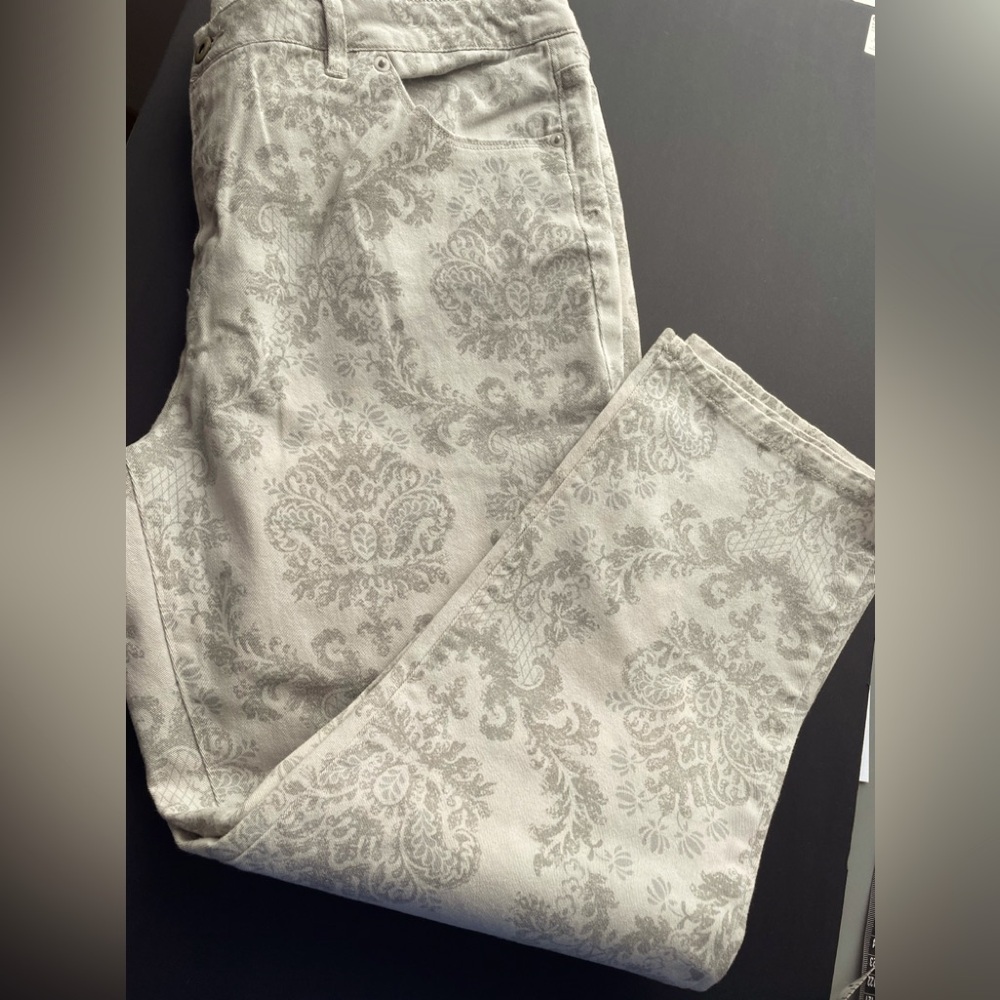 Sz16 cotton stretch demask grey on grey jeans Jessica